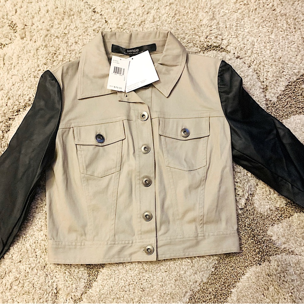 Sleeves are leather